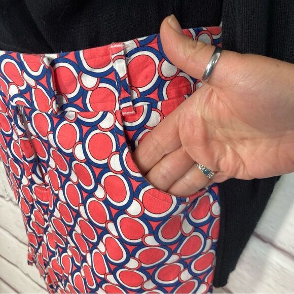 Van Heusen Pencil Skirt Size 6 Pink & Blue Circles Tailored Stretch Geometric - Picture 5 of 15